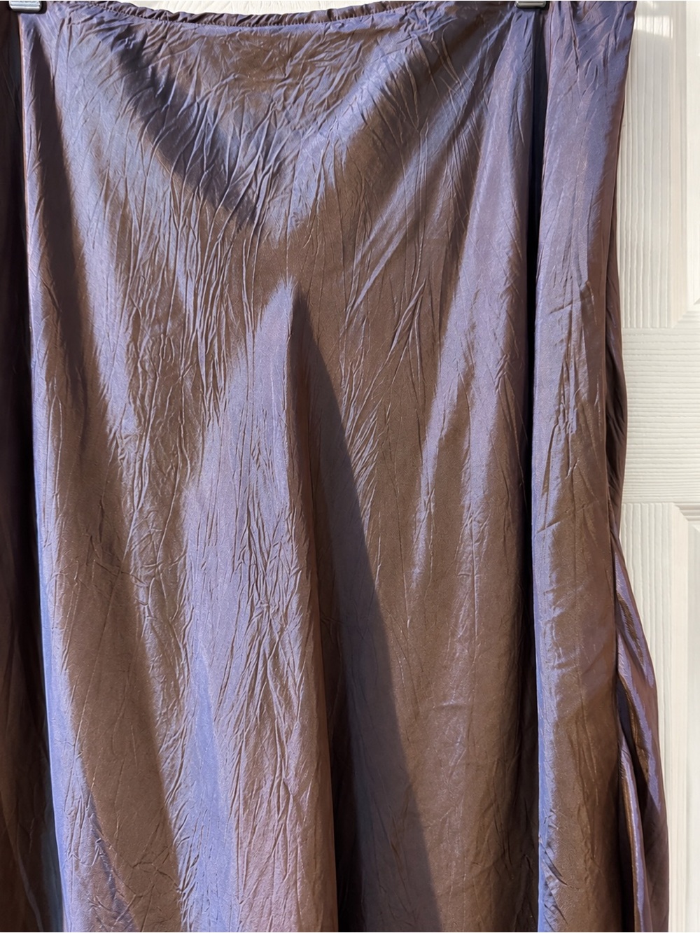 RARE Vintage Metallic Iridescent Layered Skirt Asymmetrical Y2K Bronze Taupe - Picture 5 of 7
